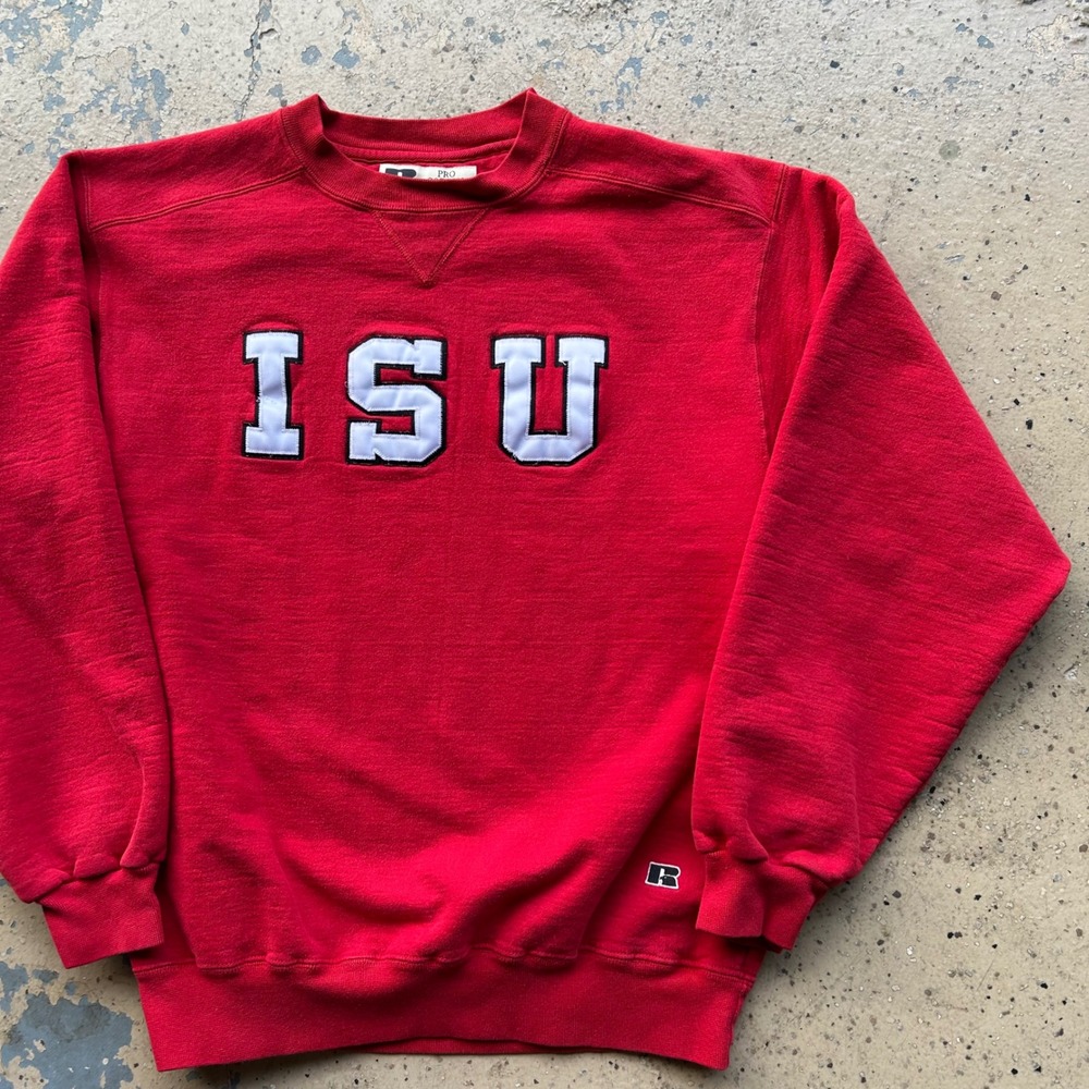 Vintage Russell Athletic Indiana State University ISU Sweatshirt Red Large Mens